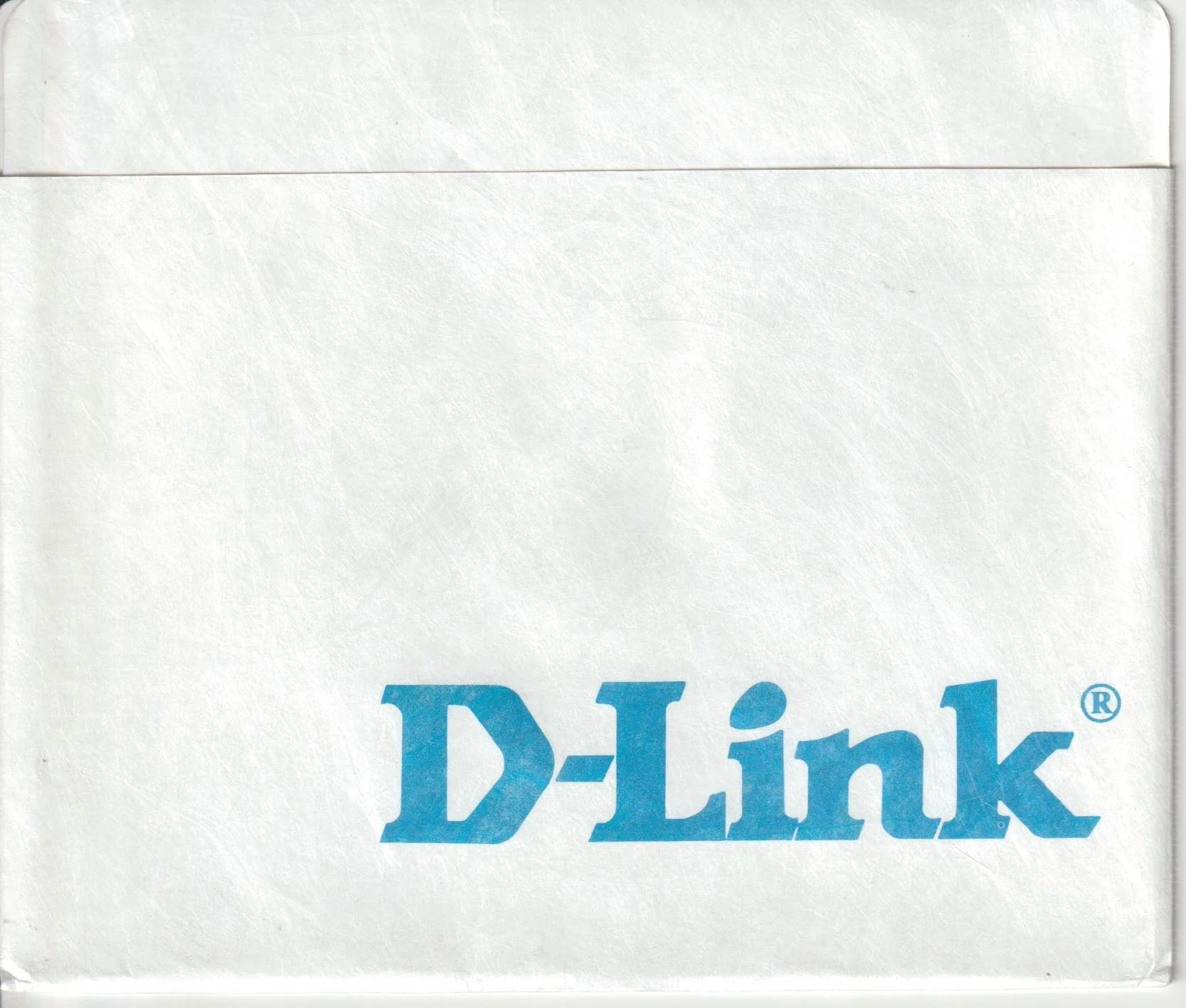 a vintage floppy disk sleeve from D-Link. Cat. no.: D18-525-001 - Front