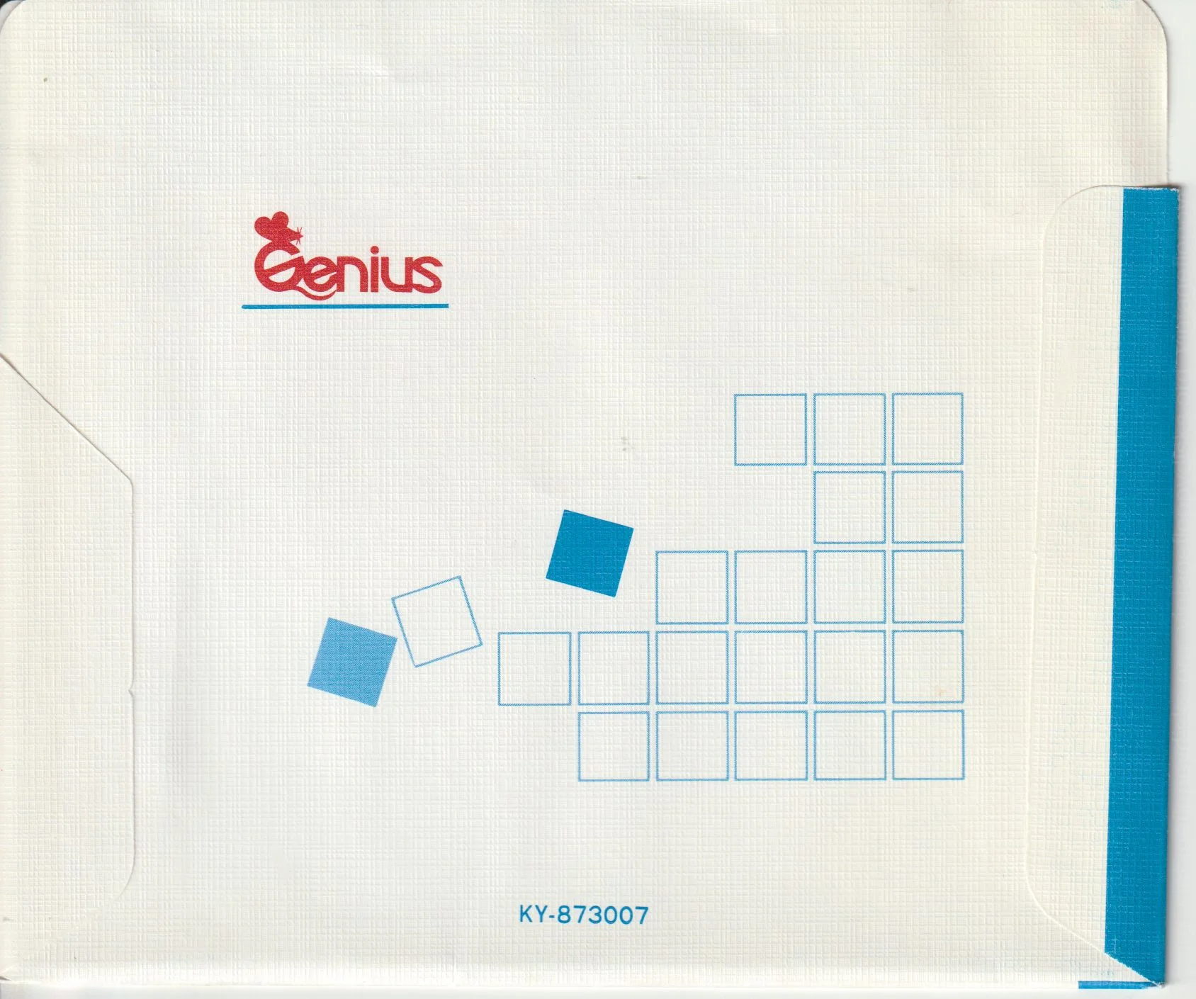 a vintage floppy disk sleeve from Genius. Cat. no.: G7-525-001 - Back