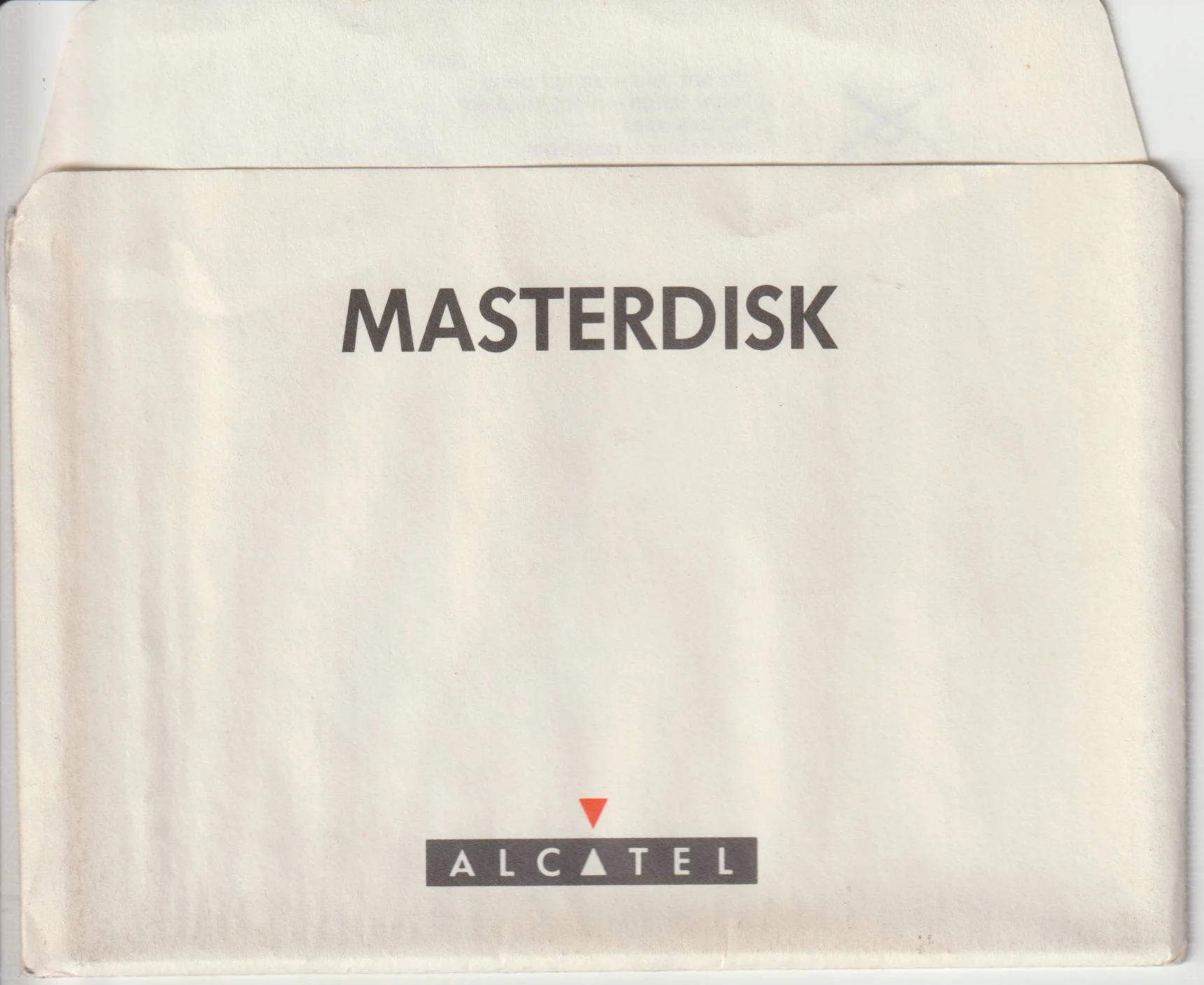 a vintage floppy disk sleeve from Alcatel. Cat. no.: A12-525-001 - Front