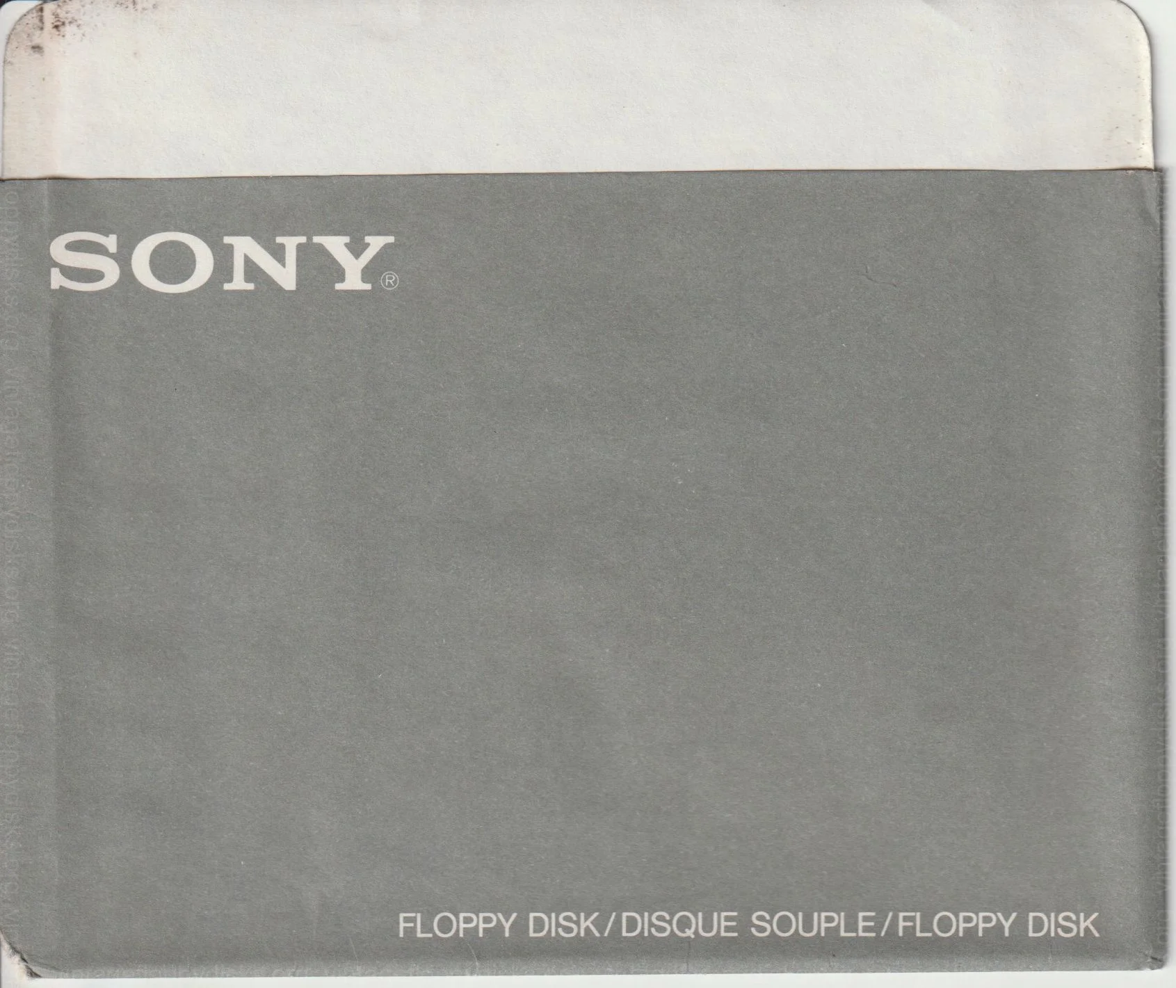 a vintage floppy disk sleeve from Sony. Cat. no.: S1-525-001 - Front